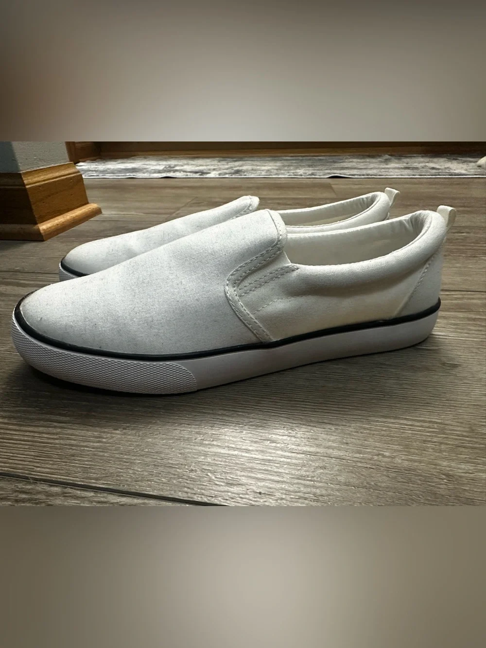 Men's White Slip-On Canvas Loafers